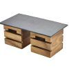2 Acacia Wood Boxes topped with a Slate Platter