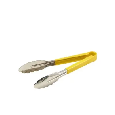 23cm Yellow Colour Coded Stainless Steel Tongs