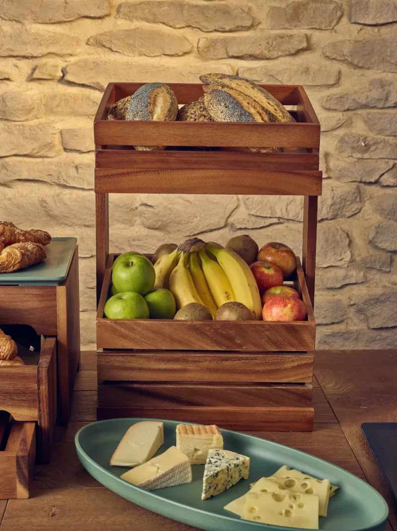 Acacia Wood Box used as part of a buffet display