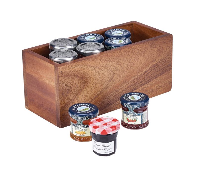 Acacia Wood Table Caddy with jams