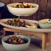 Acacia Wood Table Riser used as part of a buffet display