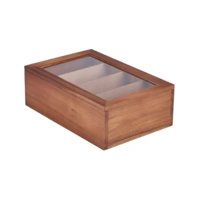Acacia Wood Tea Box 30 X 20 X 10cm