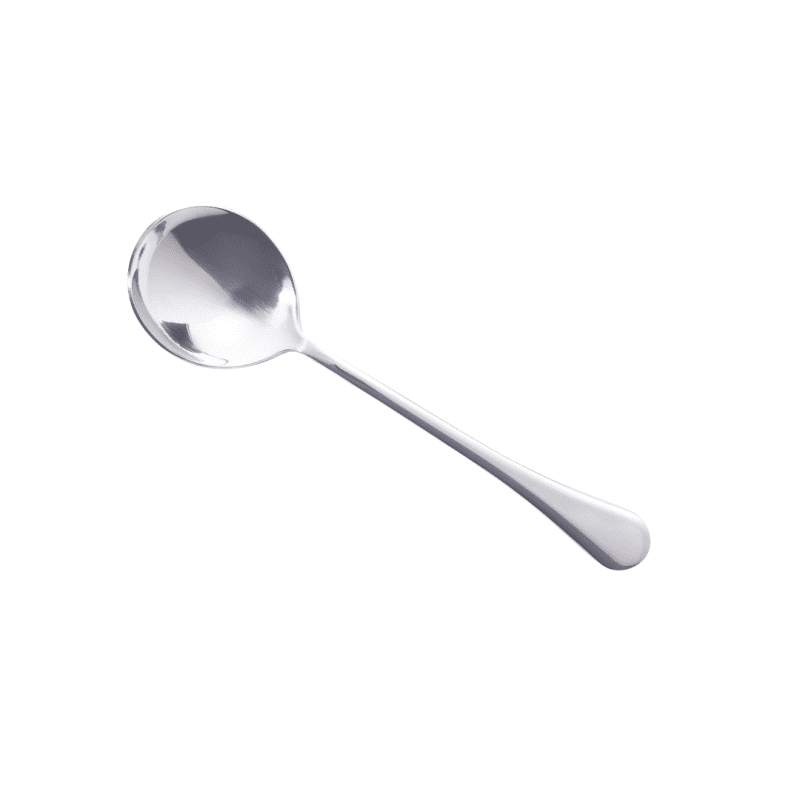 Angled view of Slim Soup Spoon