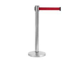 Barrier Post with Retractable Red Belt