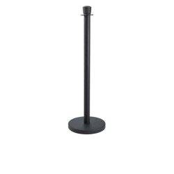 Black Barrier Post for use in rope and pole barrier systems