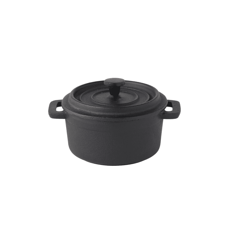 Black Cast Iron Round Casserole 4 Inch