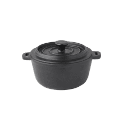 Black Cast Iron Round Casserole 5-5 Inch