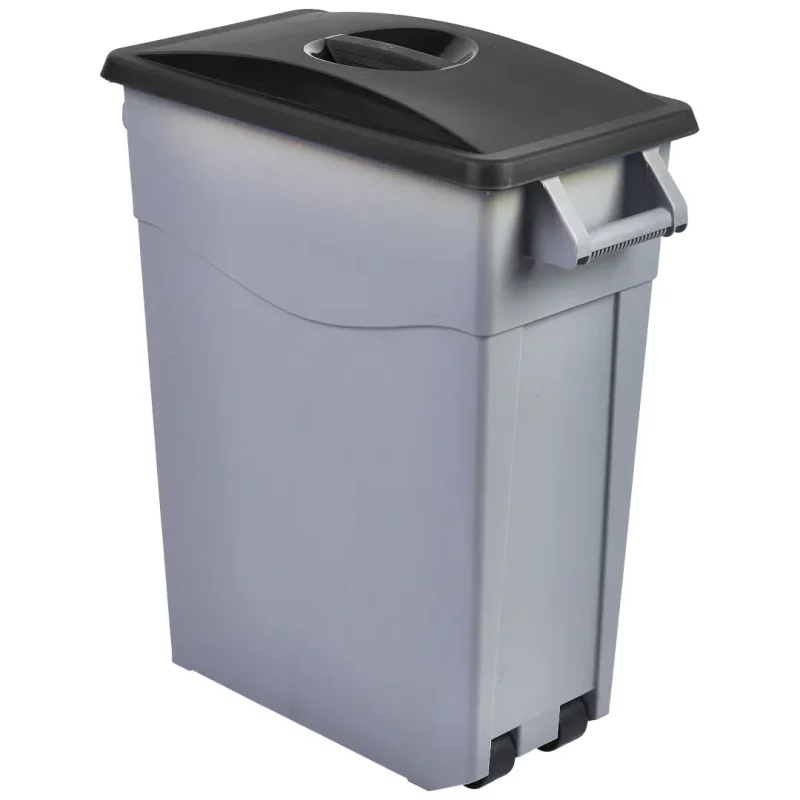 Black Closed Lid For Slim Recycling Bin - Image 2