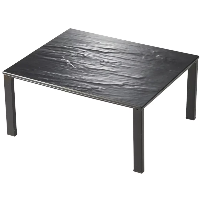 Black GN Buffet Riser GN 1 2 with slate effect melamine platter