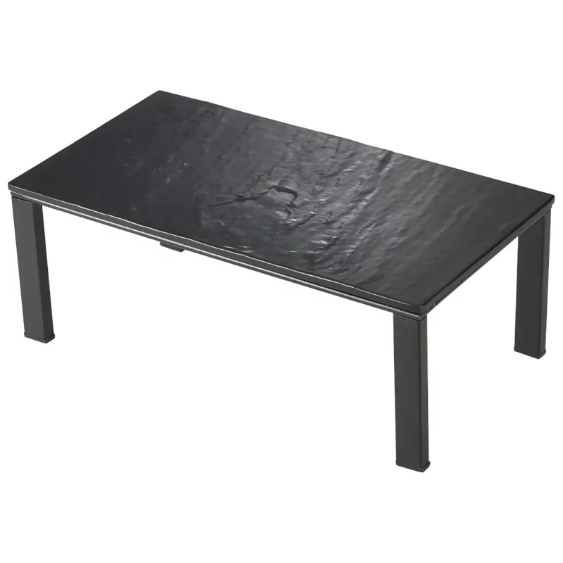 Black GN Buffet Riser GN 1-3 with slate effect melamine platter