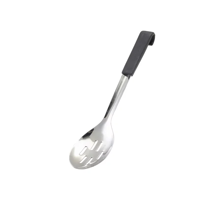 Black Handled Slotted Serving Spoon 34cm