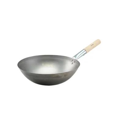 Black Iron Wok Round Base 14 Inch