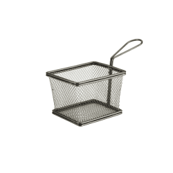 Black Serving Fry Basket Rectangular 12-5 x 10 x 8-5cm