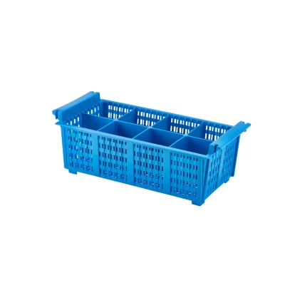 Blue 8 Compartment Cutlery Basket