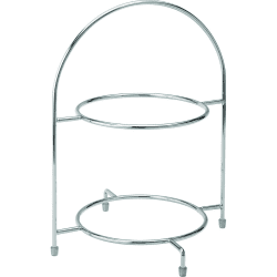 Chrome 2 Tier Cake Plate Stand 12-5 Inch