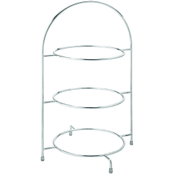 Chrome 3 Tier Plate Stand 17 Inch