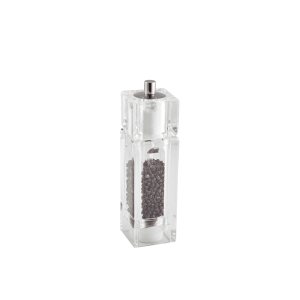 Clear Square Combi Pepper Grinder Salt Shaker