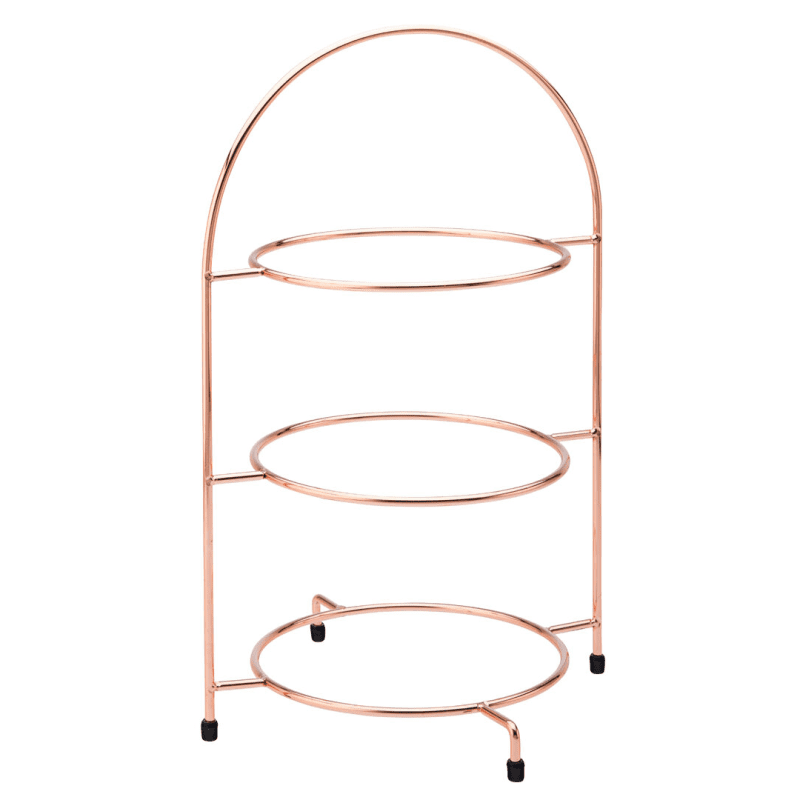 Copper 3 Tier Plate Stand 17 Inch