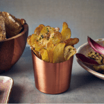 Copper Angled Cone filled with crisps