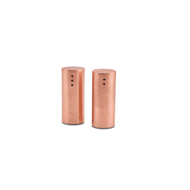 Copper Plated Straight Sided Salt and Pepper Set