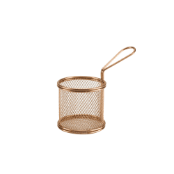 Copper Serving Fry Basket Round 9-3 x 9cm