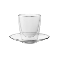Double - Walled Cappuccino Cup and Saucer