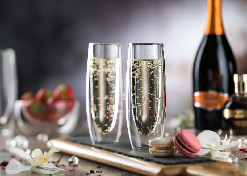 Double Walled Stemless Champagne Glasses Lifestyle Image