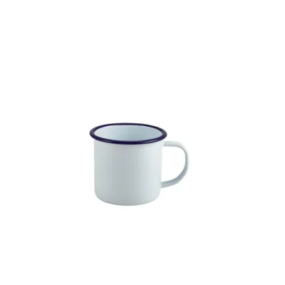 Enamel Mug White with Blue Rim 36cl