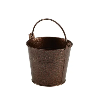 Galvanised Steel Hammered Serving Bucket 10cm Copper