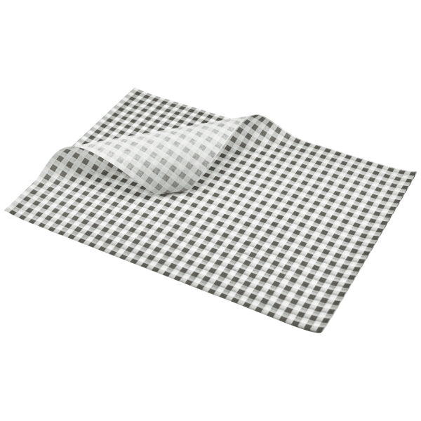 Greaseproof Paper Black Gingham Print 25 x 20cm