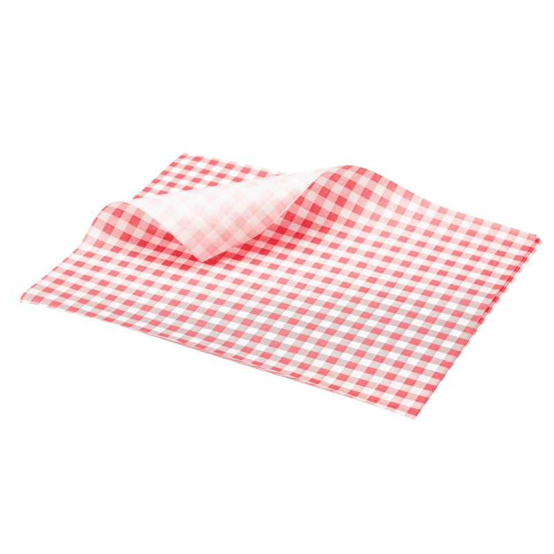 Greaseproof Paper Red Gingham Print 25 x 20cm