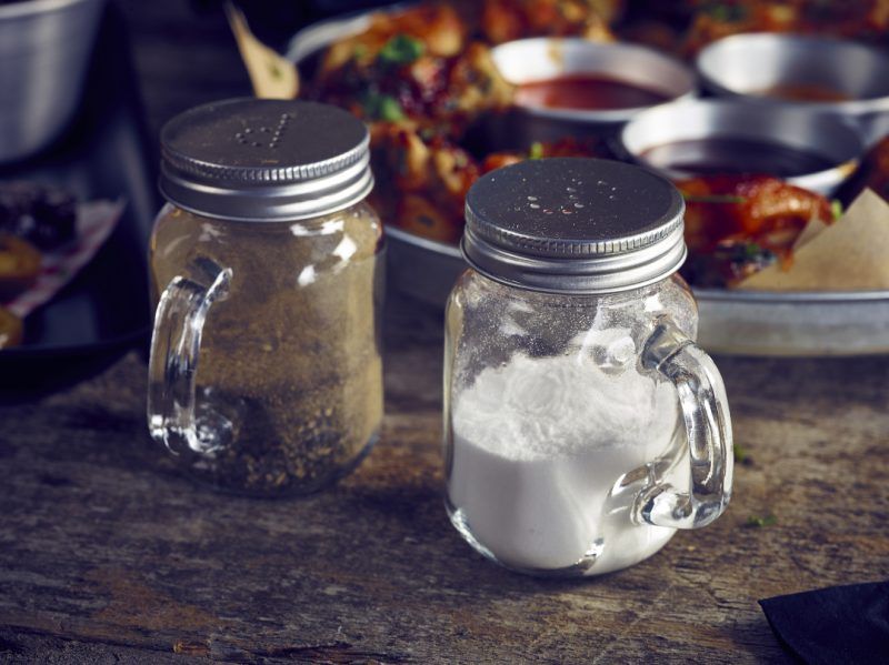 Mason Jar Salt and Pepper Pots on a table setting