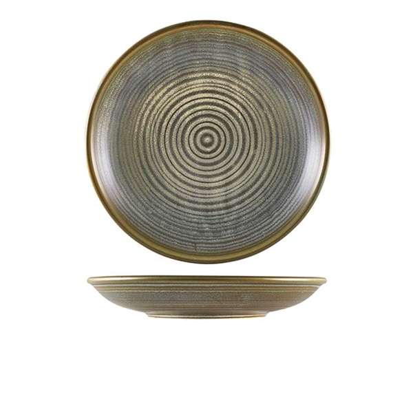 Matt Grey Deep Coupe plate 25cm two different view points