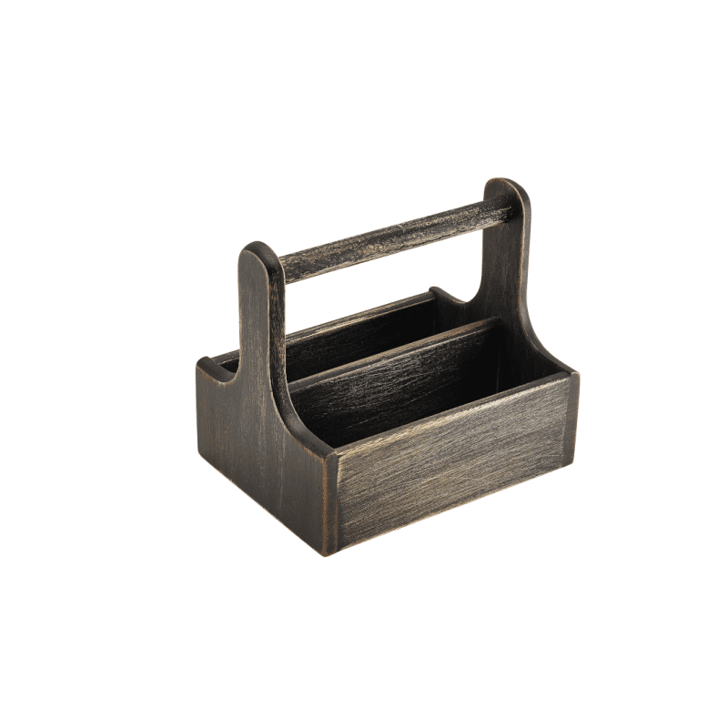 Medium Black Wooden Table Caddy