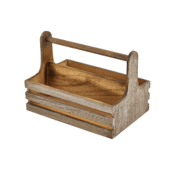 Medium Rustic Wooden Table Caddy