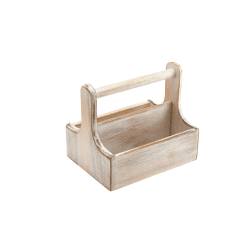 Medium White Wooden Table Caddy