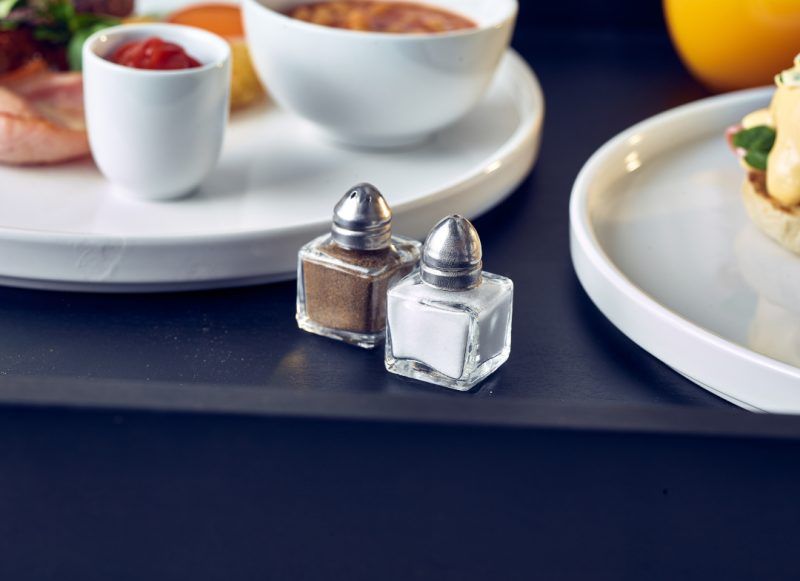 Mini Cube Salt and Pepper Pots on a table setting