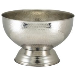 Hammered Stainless Steel Champagne Bowl 36cm