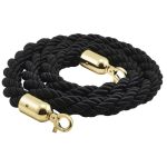 Barrier Rope Black- Brass Plated Ends
