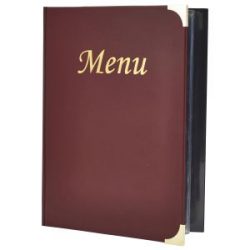 A5 Menu Holder Wine Red 8 Pages