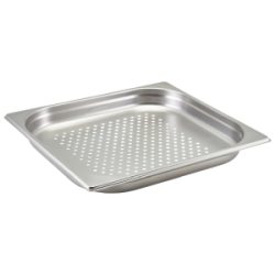 GenWare Perforated Stainless Steel Gastronorm Pan 2/3 - 40mm Deep