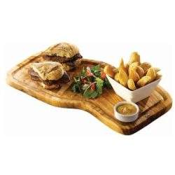 Olive Wood Serving Board W/ Groove 40 x 21cm+/-