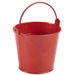 Galvanised Steel Serving Bucket 10cm Dia Red