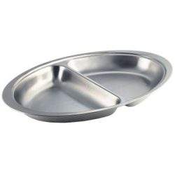 Stainless Steel Two Division Oval Banqueting Dish 50cm/20"
