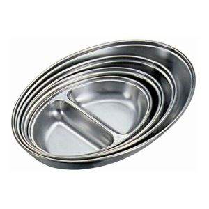 GenWare Stainless Steel Two Division Oval Vegetable Dish 25cm/10"