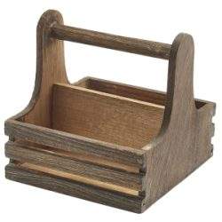 Small Rustic Wooden Table Caddy