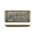 Narrow Rectangular Platter Matt Grey 31 x 14cm 2 angles