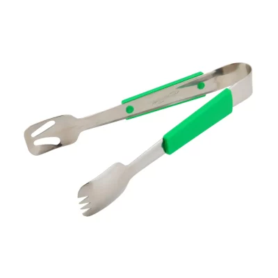 Plastic Handle Buffet Tongs Green