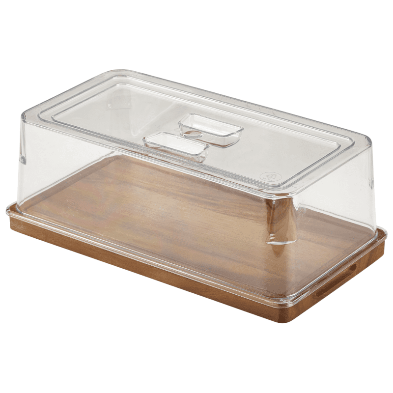 Polycarbonate Cover GN 1-3 with wood effect platter