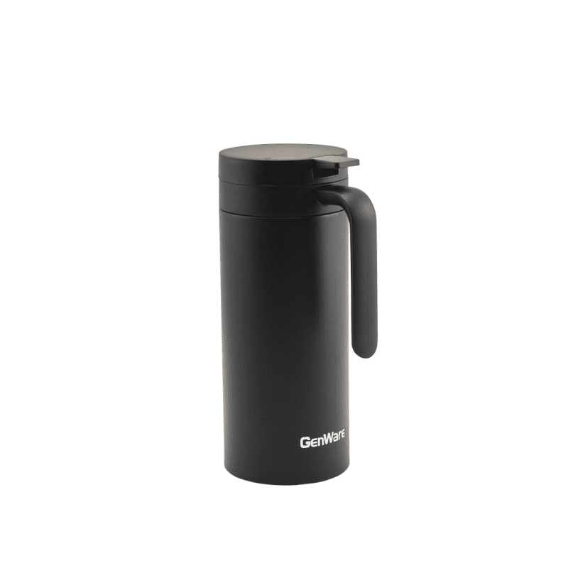 Rear view of the Matt Black Slim Vacuum Jug